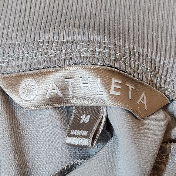 Athleta lt grey pants polyester spandex blend womens 14 - Picture 8 of 10
